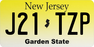 NJ license plate J21TZP