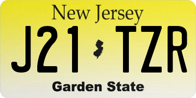 NJ license plate J21TZR