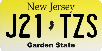 NJ license plate J21TZS