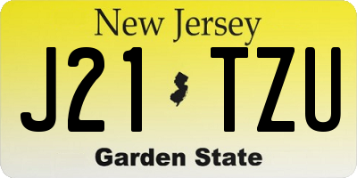 NJ license plate J21TZU