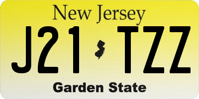 NJ license plate J21TZZ