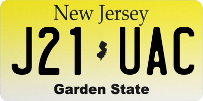 NJ license plate J21UAC