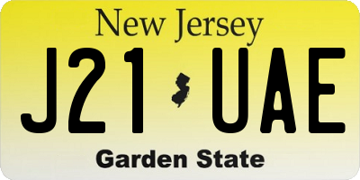NJ license plate J21UAE