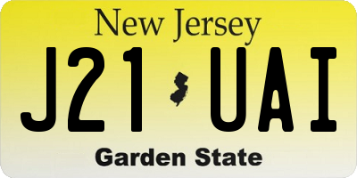 NJ license plate J21UAI