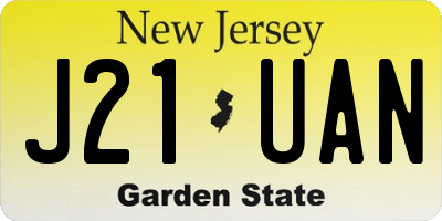NJ license plate J21UAN