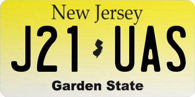 NJ license plate J21UAS