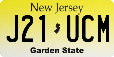 NJ license plate J21UCM