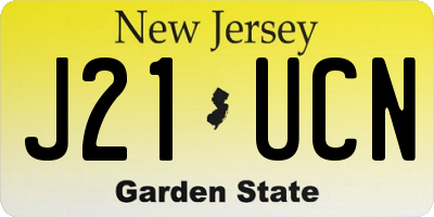 NJ license plate J21UCN