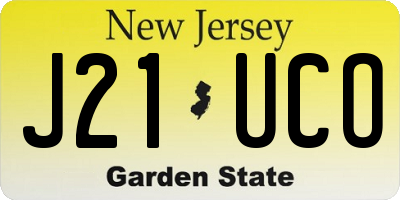 NJ license plate J21UCO