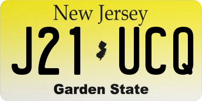 NJ license plate J21UCQ