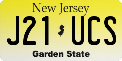 NJ license plate J21UCS