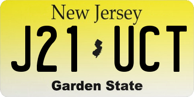 NJ license plate J21UCT