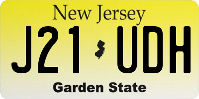 NJ license plate J21UDH