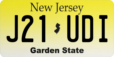 NJ license plate J21UDI