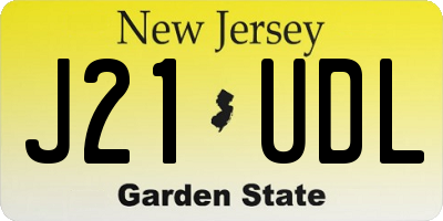 NJ license plate J21UDL