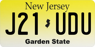 NJ license plate J21UDU
