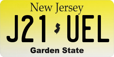 NJ license plate J21UEL