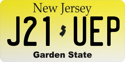 NJ license plate J21UEP