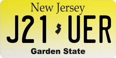 NJ license plate J21UER