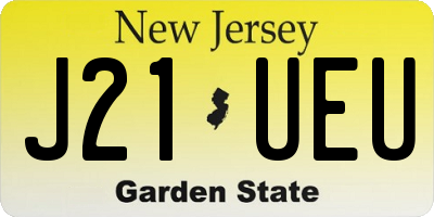NJ license plate J21UEU