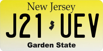 NJ license plate J21UEV
