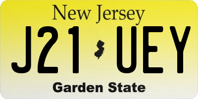 NJ license plate J21UEY