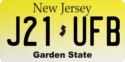 NJ license plate J21UFB