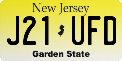 NJ license plate J21UFD
