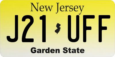 NJ license plate J21UFF