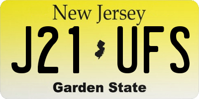 NJ license plate J21UFS