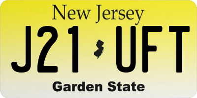 NJ license plate J21UFT