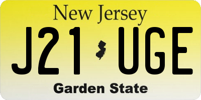 NJ license plate J21UGE