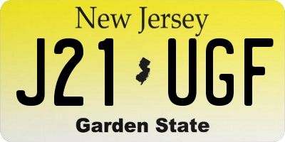 NJ license plate J21UGF