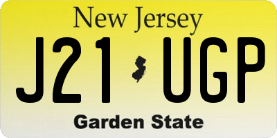 NJ license plate J21UGP