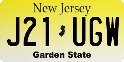 NJ license plate J21UGW