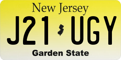 NJ license plate J21UGY