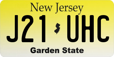 NJ license plate J21UHC