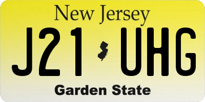 NJ license plate J21UHG