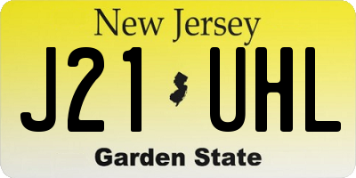 NJ license plate J21UHL