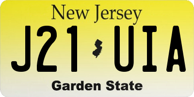 NJ license plate J21UIA