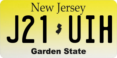 NJ license plate J21UIH
