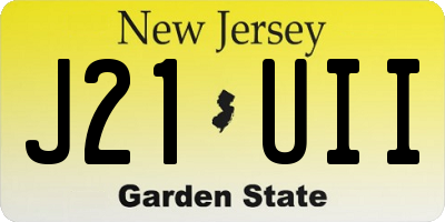 NJ license plate J21UII