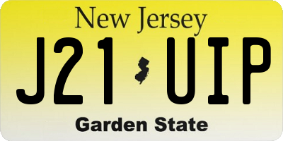 NJ license plate J21UIP