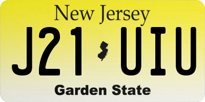 NJ license plate J21UIU