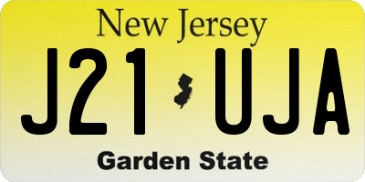 NJ license plate J21UJA