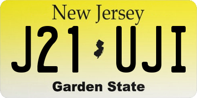 NJ license plate J21UJI
