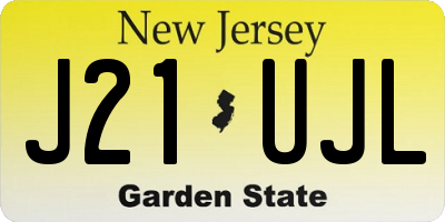 NJ license plate J21UJL