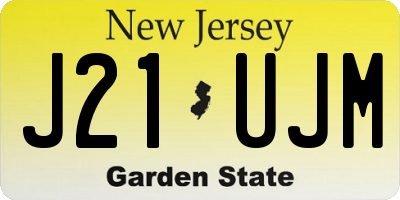 NJ license plate J21UJM