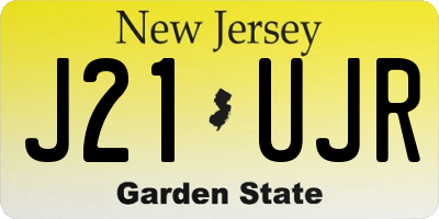 NJ license plate J21UJR