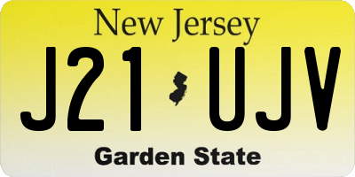 NJ license plate J21UJV
